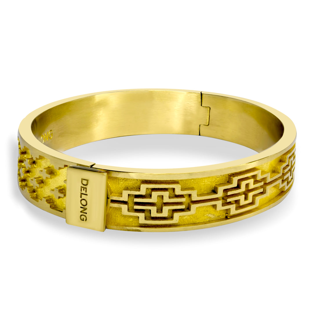 BRACELET - DeLong New York Santiago Polo Cuff Hand Polished Brass